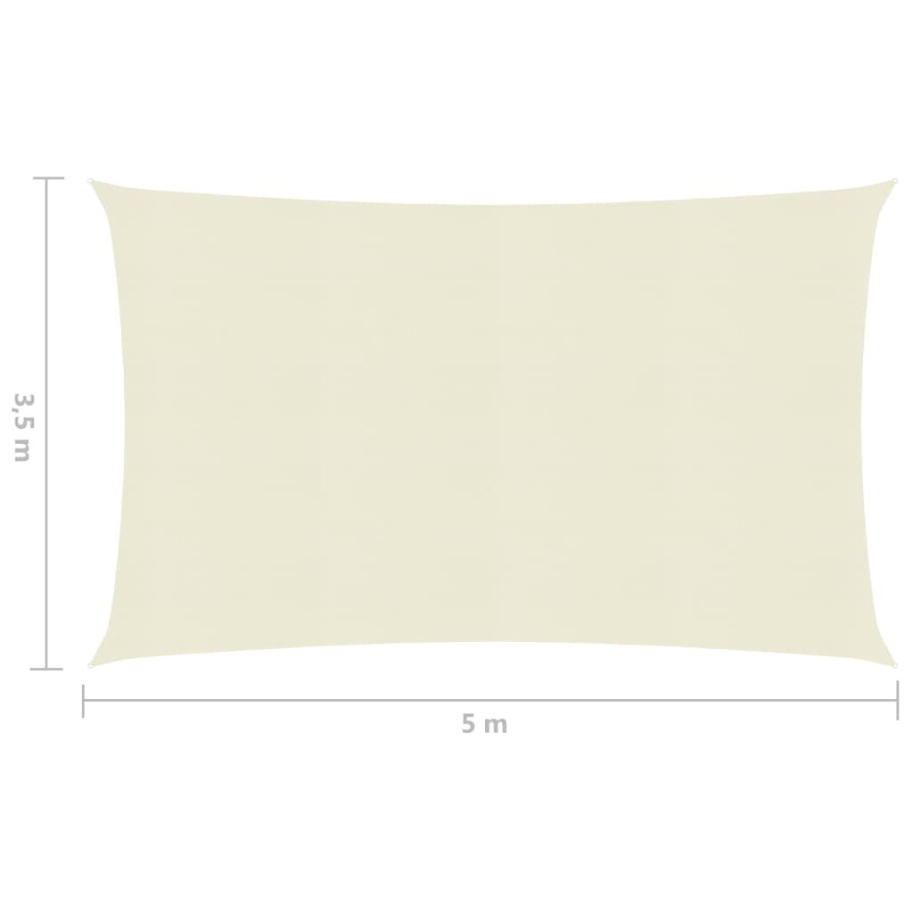 Sunshade Sail 160 g/m² Cream 3.5x5 m HDPE